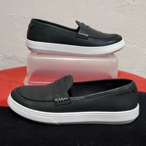 Patina Eloa Black Leather Loafers Made In Mexico Size 7.5